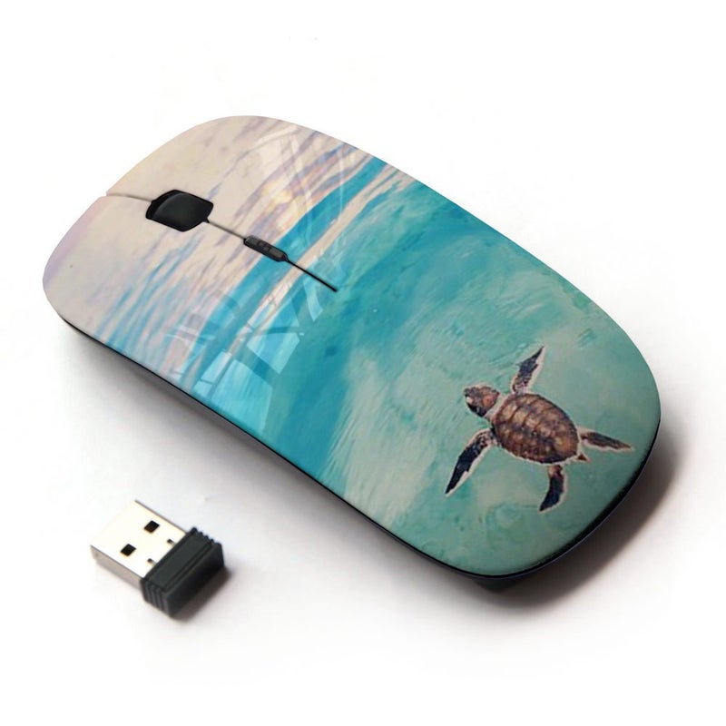 KOOLmouse [ Optical 2.4G Wireless Mouse [ Tortoise Turtle Baby Watercolor Sea ] - Image 1
